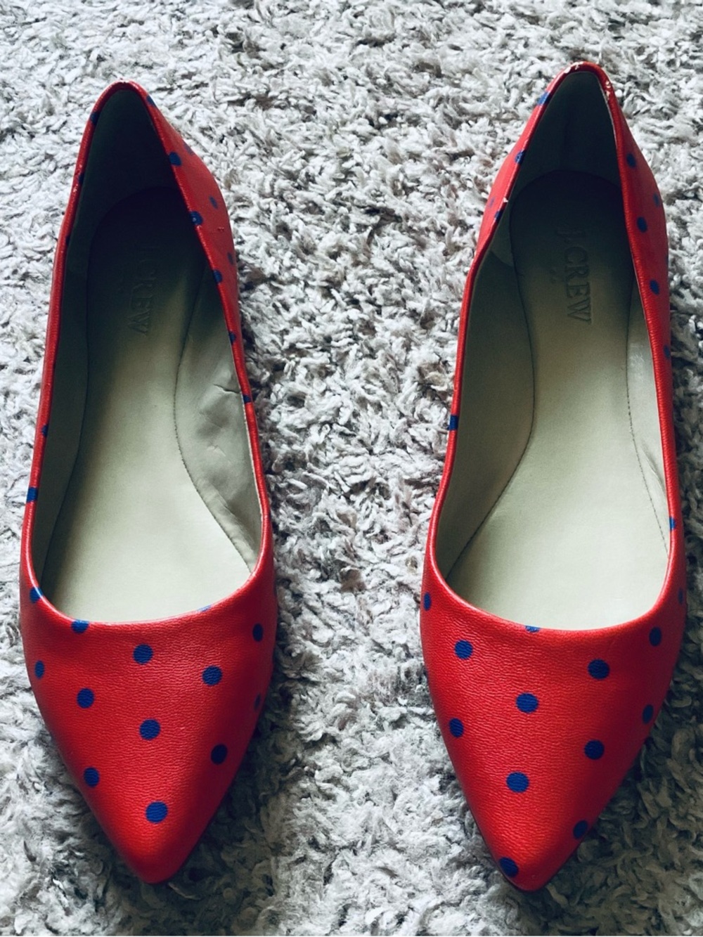 (New with defects) J.Crew polka dot flats (size 7)